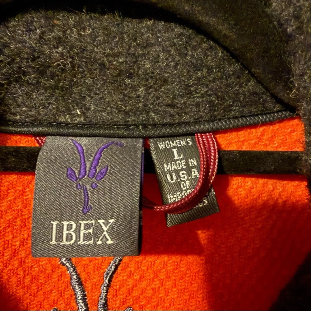 Ibex 100% Merino Wool Gorgeous Coral Orange Jacket - Picture 3 of 4